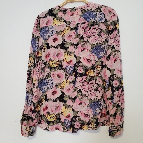 Rebecca Taylor 100% Raw Silk Lavinia Rose Print Top - Picture 5 of 8